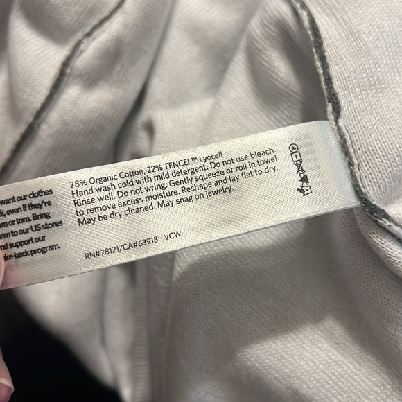 Eileen Fisher grey and white sweater with hood L - Picture 5 of 5